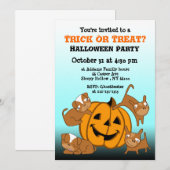 Kinder uitnodiging van Halloween-partij (Voorkant / Achterkant)