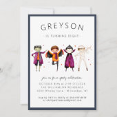 Kinder uitnodiging van het Costume Birthday Party (Voorkant)