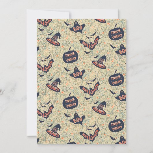 Kinder uitnodiging van het Costume Birthday Party (Achterkant)