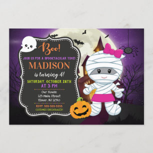 Kinder uitnodiging voor Birthday Halloween / Mummy