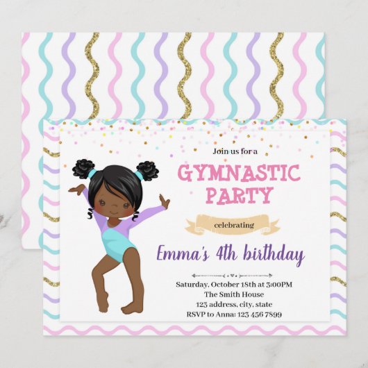 Kinder uitnodiging voor dansfeest (Voorkant / Achterkant)