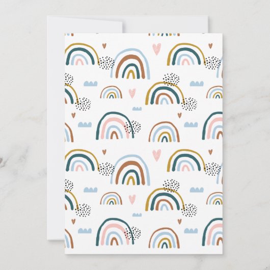 Kinder uitnodiging voor de Birthday-regenboogparti (Achterkant)