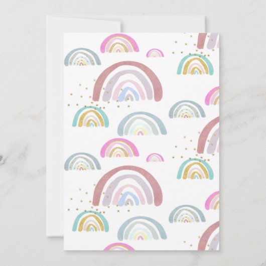 Kinder uitnodiging voor de Birthday-regenboogparti (Achterkant)