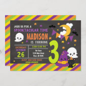 Kinder uitnodiging voor geboorte Halloween (Voorkant / Achterkant)