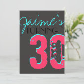 Kinder uitnodiging voor opvallende verrassingsfees (Staand voorkant)