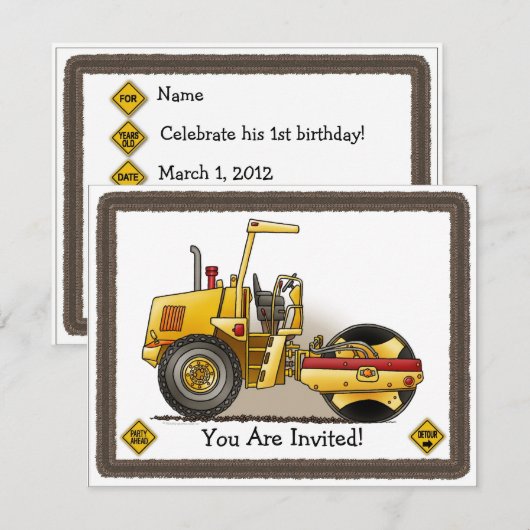 Kinder uitnodiging voor Rollend materieel (Voorkant / Achterkant)