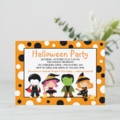 Kinder uitnodigingen van Costume Halloween Party (Staand voorkant)