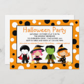 Kinder uitnodigingen van Costume Halloween Party (Voorkant / Achterkant)