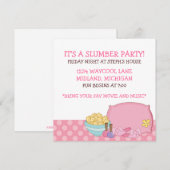 Kinder uitnodigingen van de Slumber Party (Voorkant / Achterkant)