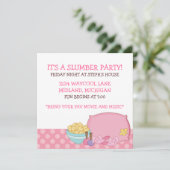 Kinder uitnodigingen van de Slumber Party (Staand voorkant)