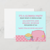 Kinder uitnodigingen van de Slumber Party (Voorkant / Achterkant)