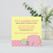 Kinder uitnodigingen van de Slumber Party (Staand voorkant)
