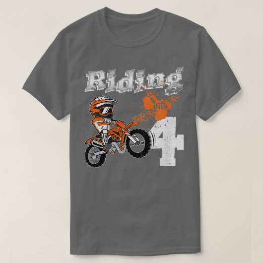 Kinder uitstraling naar 4 jaar oude Rider 4th Birt T-shirt (Design voorkant)