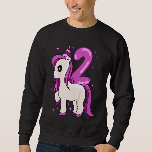 Kinder Unicorn 2 jaar verjaardag Trui (Voorkant)