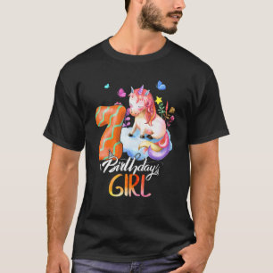 Kinder Unicorn 7e verjaardag Ik ben 7 jaar oud Boy T-shirt