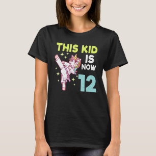 Kinder Unicorn Karate Birth Geboren op 12 Karate T-shirt