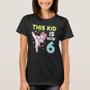 Kinder Unicorn Karate Birth Geboren op 6 Karate T-shirt