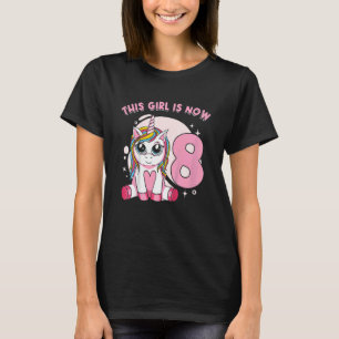Kinder Unicorn meisje mythisch schepsel Ik ben 8 j T-shirt
