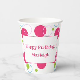 Kinder Unicorn Pink Birthday Message Cup Papieren Bekers