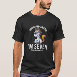 Kinder unicorn Pirate 7 Zeven jaar geboortedag avo T-shirt
