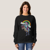 Kinder Unicorn Riding Dinosaur Boys Girls Kinder M Trui (Voorkant volledig)