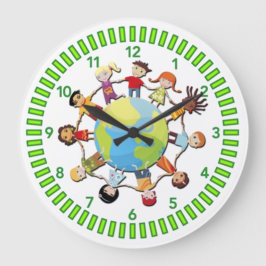 Kinder Unite for Peace Clock Design Grote Klok (Voorkant)