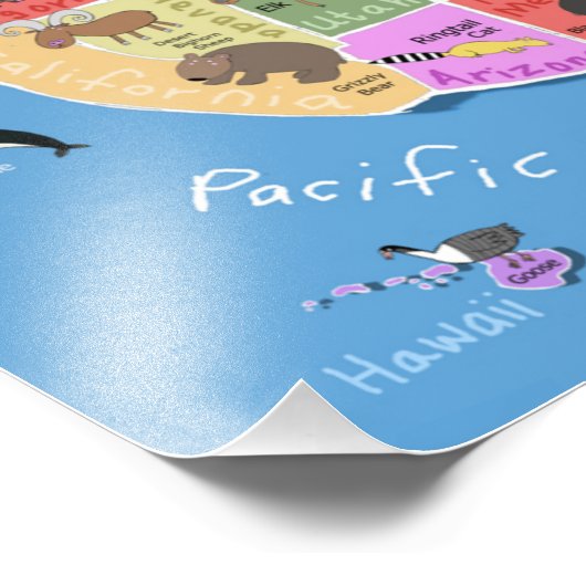 Kinder US kaart Foto Afdruk (Hoek)