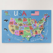 Kinder US kaart Legpuzzel (Horizontaal)