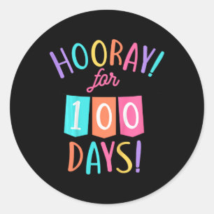 Kinder uur voor 100 dagen 100e schooldag vandaag ronde sticker