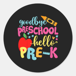 Kinder Vaarwel kleuterschool terug naar school Ronde Sticker