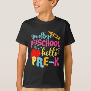 Kinder Vaarwel kleuterschool terug naar school T-shirt