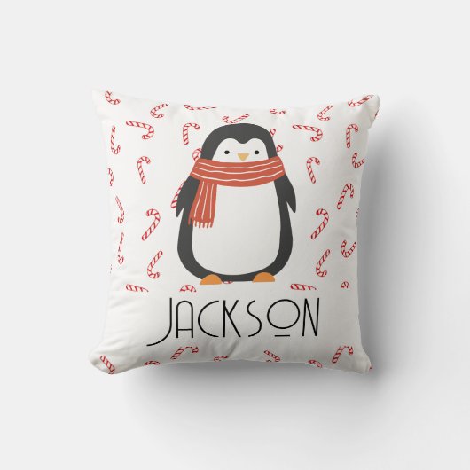 Kinder Vakantie Pinguïn Kussen (Voorkant)