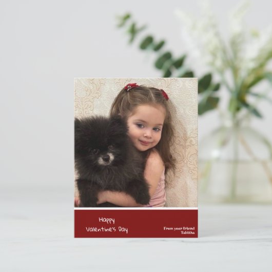 kinder valentijn kaart, gepersonaliseerde valentij feestdagenkaart (Staand voorkant)