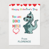 Kinder Valentijnsdag Classroom Dinosaur - dinomiet Briefkaart (Voorkant)