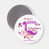 Kinder Valentijnsdag Dino-mite Girly Dinosaur Magneet (Voorkant / Achterkant)
