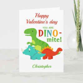 Kinder Valentijnsdag Dinosaur Dino-mijt Feestdagen Kaart