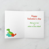 Kinder Valentijnsdag Dinosaur Dino-mijt Feestdagen Kaart (Binnen)