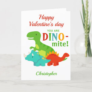 Kinder Valentijnsdag Dinosaur Dino-mijt Feestdagen Kaart