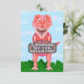 Kinder Valentijnsdag Dinosaur T-Rex Cute Classroom Kaart (Staand voorkant)