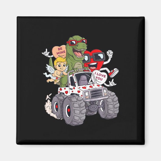 Kinder Valentijnsdag Harten T Rex Cupid Monster Tr Magneet (Voorkant)