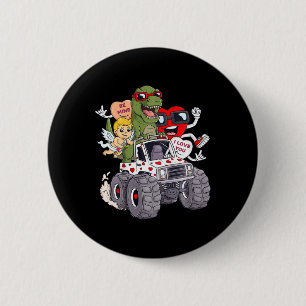 Kinder Valentijnsdag Harten T Rex Cupid Monster Tr Ronde Button 5,7 Cm