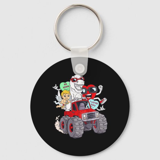 Kinder Valentijnsdag Harten T Rex Cupid Monster Tr Sleutelhanger (Voorkant)