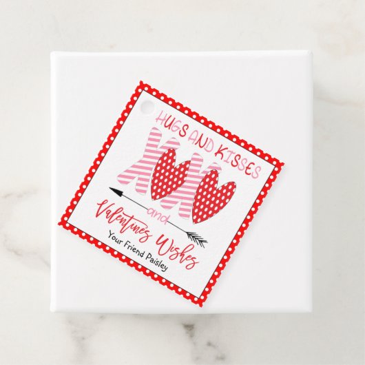 Kinder Valentijnsdag Hugs en Kisses Bedankjes Labels (In situ)