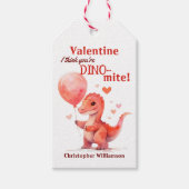 Kinder Valentijnsdag Je bent Dino-mite Dinosaurus Cadeaulabel (Voorkant)