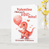 Kinder Valentijnsdag Je bent Dino-mite Dinosaurus Kaart (Gele Bloem)