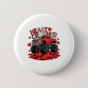 Kinder Valentijnsdag Monster Truck Boys Peuter Cru Ronde Button 5,7 Cm