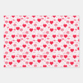 Kinder Valentijnsdag Red Heart Flowers Trees Cloud Inpakpapier Vel (Voorkant)