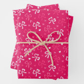 Kinder Valentijnsdag Rood Wit Bogen Tiny Hearts Inpakpapier Vel (In situ)