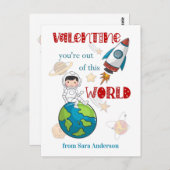 Kinder Valentijnsdag ruimte uit deze wereld Briefkaart (Voorkant / Achterkant)