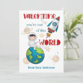 Kinder Valentijnsdag ruimte uit deze wereld Kaart (Staand voorkant)